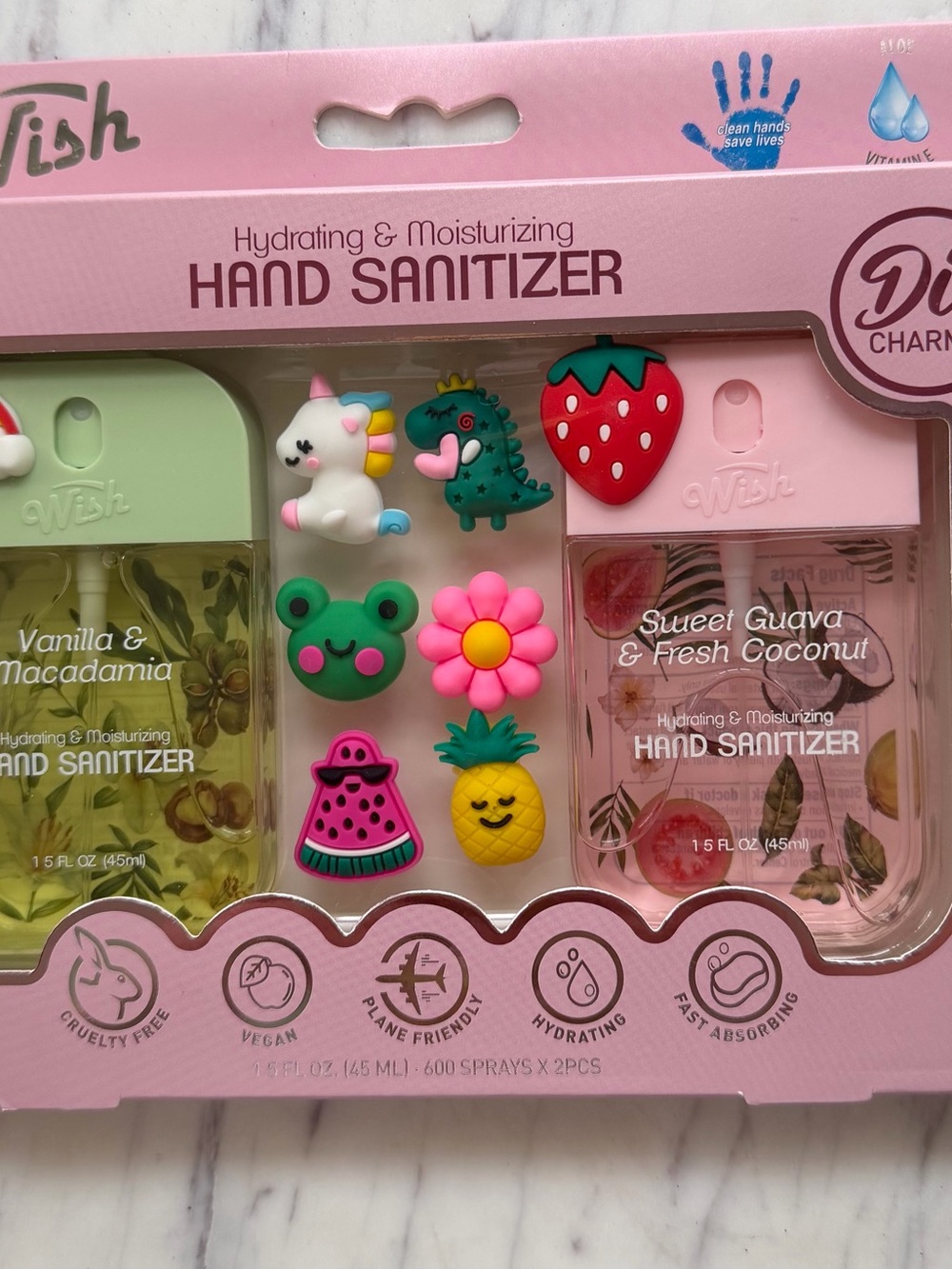 Wish Hydrating Hand Sanitizer Duo with Cute Charms